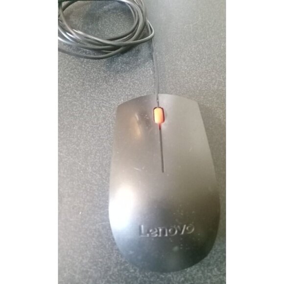 Lenovo MOJUUO USB Wired Mouse – 1600 DPI – Orange Scroll Wheel - Picture 2 of 2